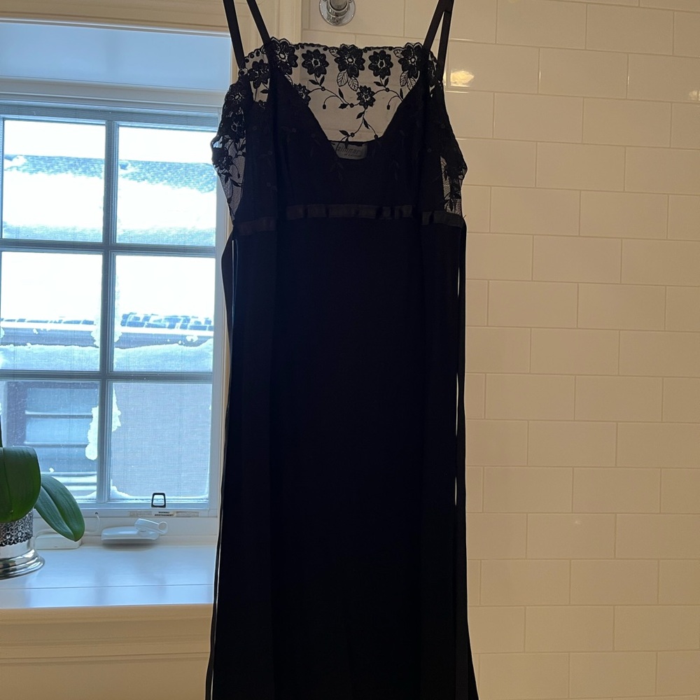 Zimmerli Black Lace Chemise & Evening Robe